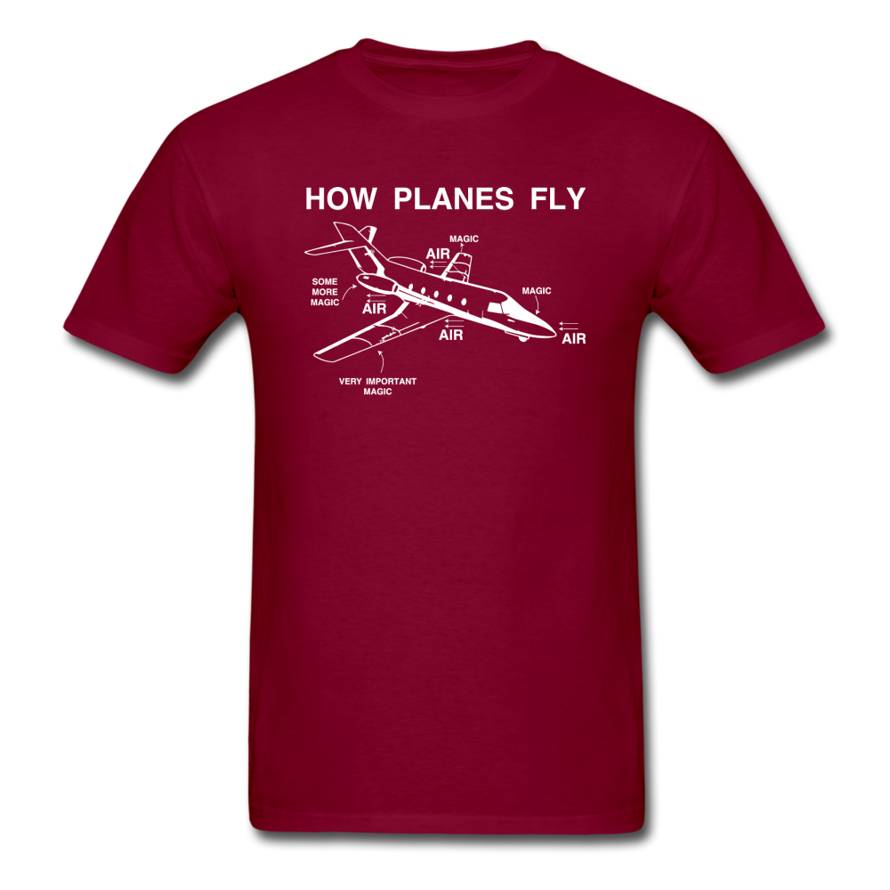 How Planes Fly - White - Unisex Classic T-Shirt - burgundy