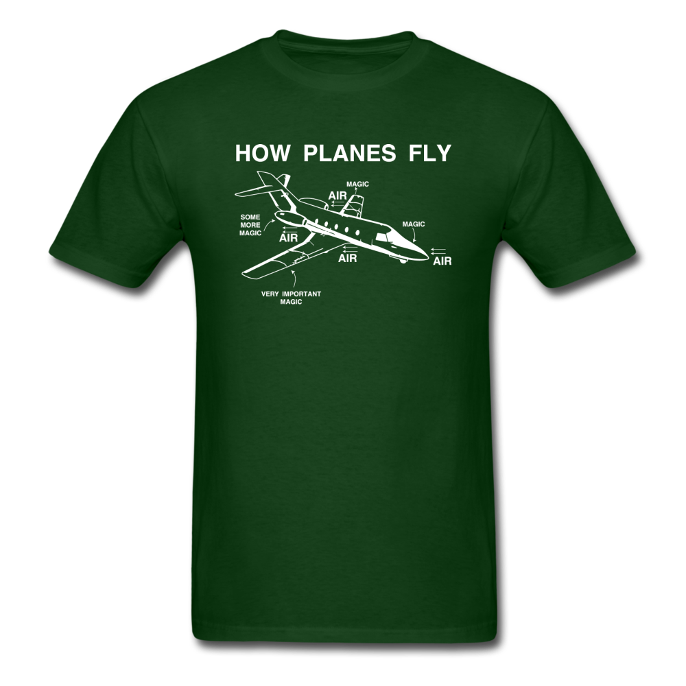 How Planes Fly - White - Unisex Classic T-Shirt - forest green