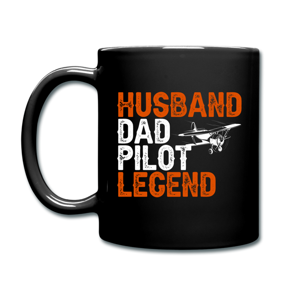 Husband, Dad, Pilot, Legend - Full Color Mug - black