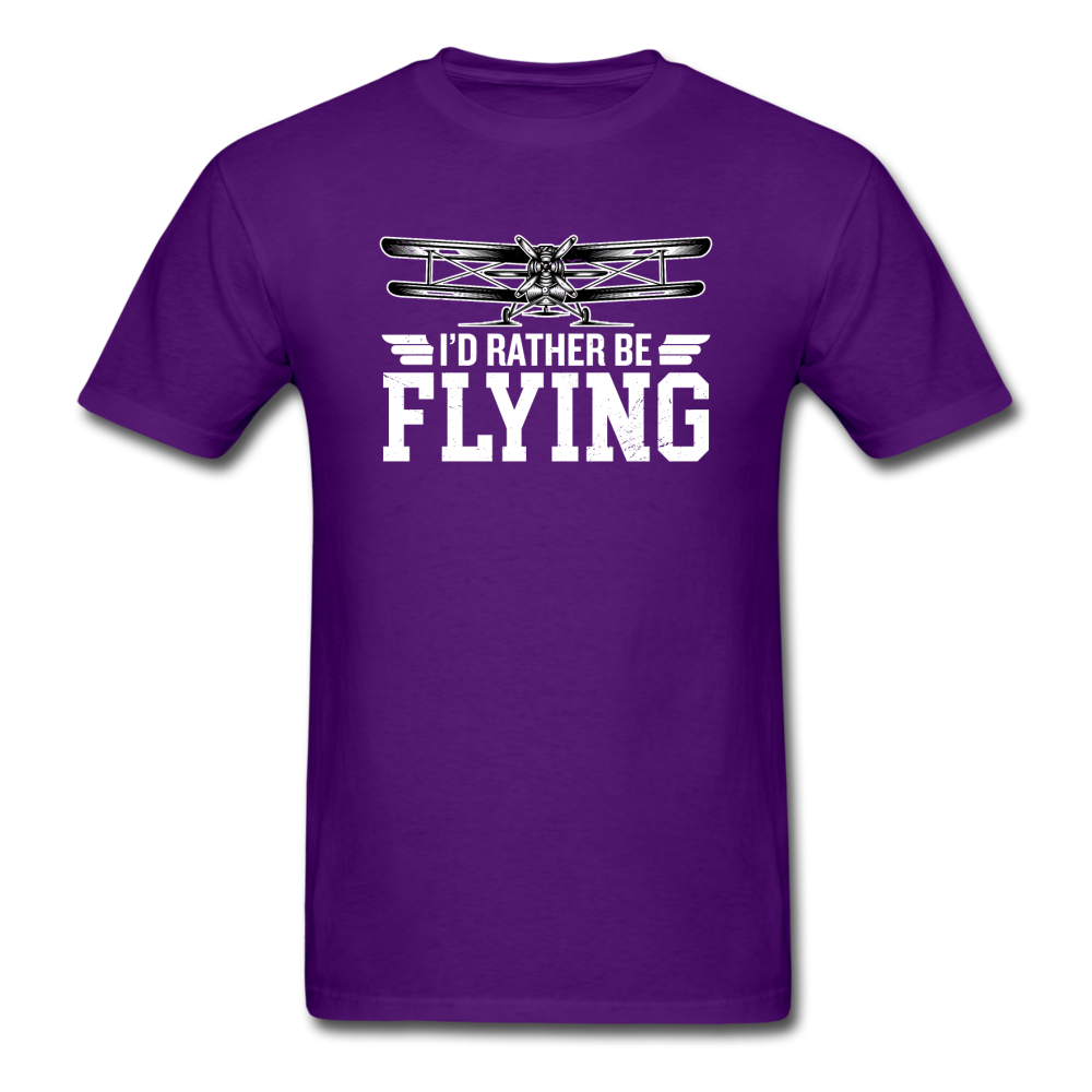 I'd Rather Be Flying - Biplane - Unisex Classic T-Shirt - purple