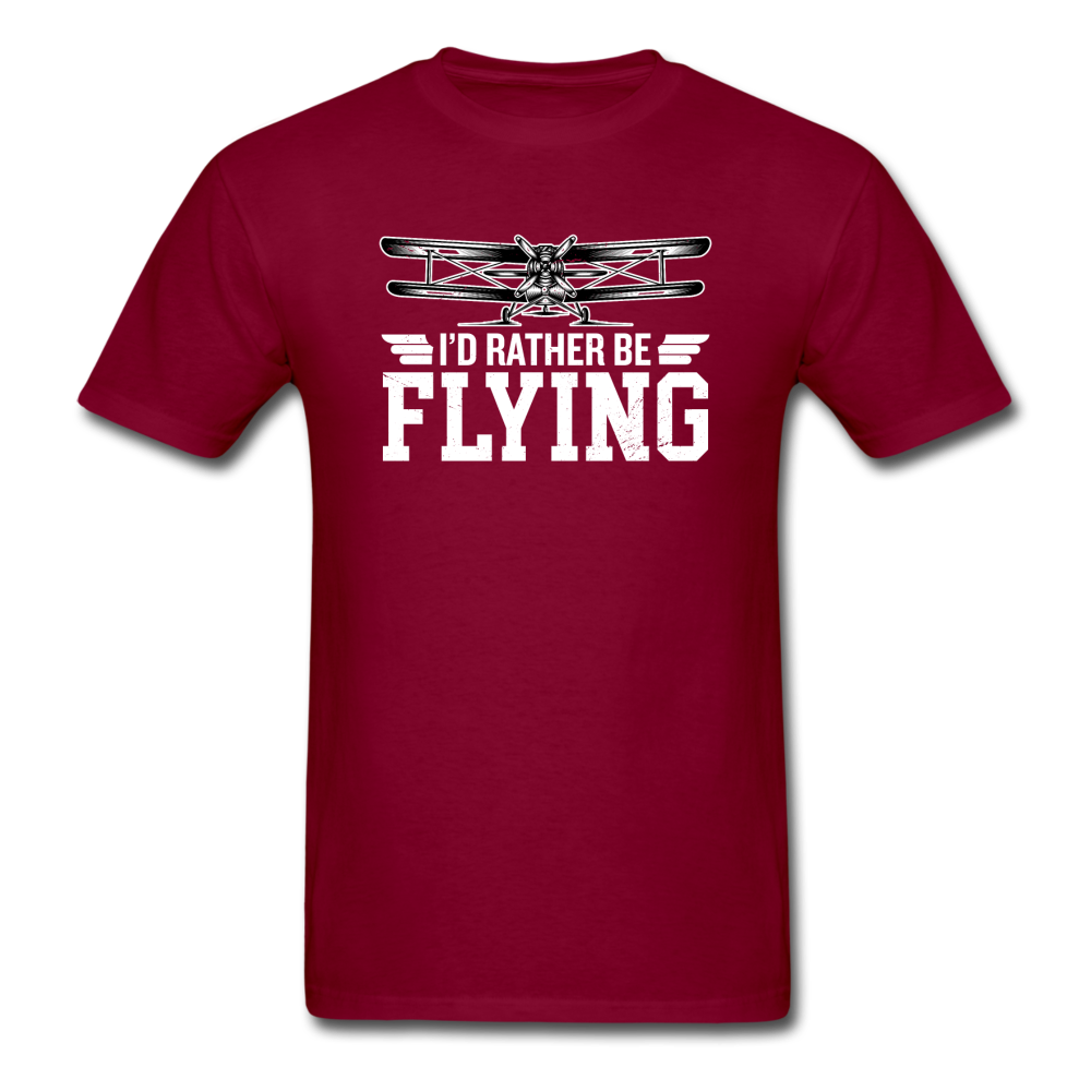 I'd Rather Be Flying - Biplane - Unisex Classic T-Shirt - burgundy