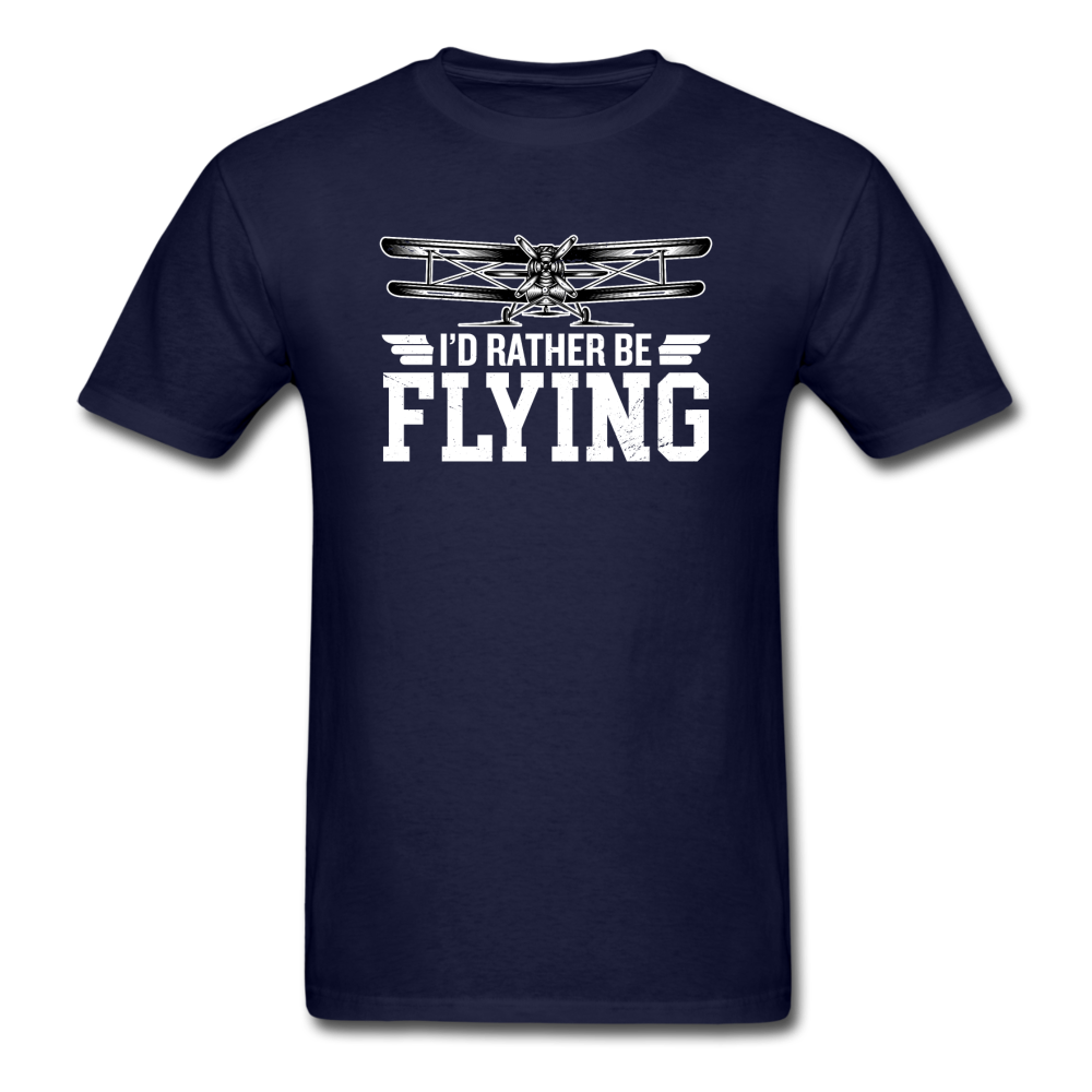 I'd Rather Be Flying - Biplane - Unisex Classic T-Shirt - navy