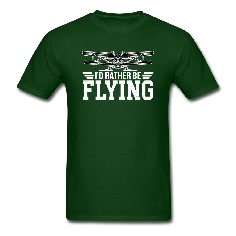 I'd Rather Be Flying - Biplane - Unisex Classic T-Shirt - forest green