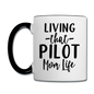 Living That Pilot Mom Life- Black - Contrast Coffee Mug - white/black