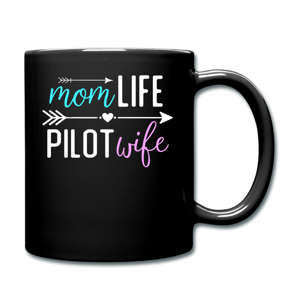 Mom Live, Pilot Wife - Full Color Mug - black