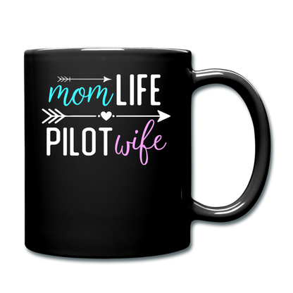 Mom Live, Pilot Wife - Full Color Mug - black