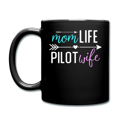 Mom Live, Pilot Wife - Full Color Mug - black