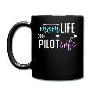 Mom Live, Pilot Wife - Full Color Mug - black