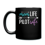 Mom Live, Pilot Wife - Full Color Mug - black