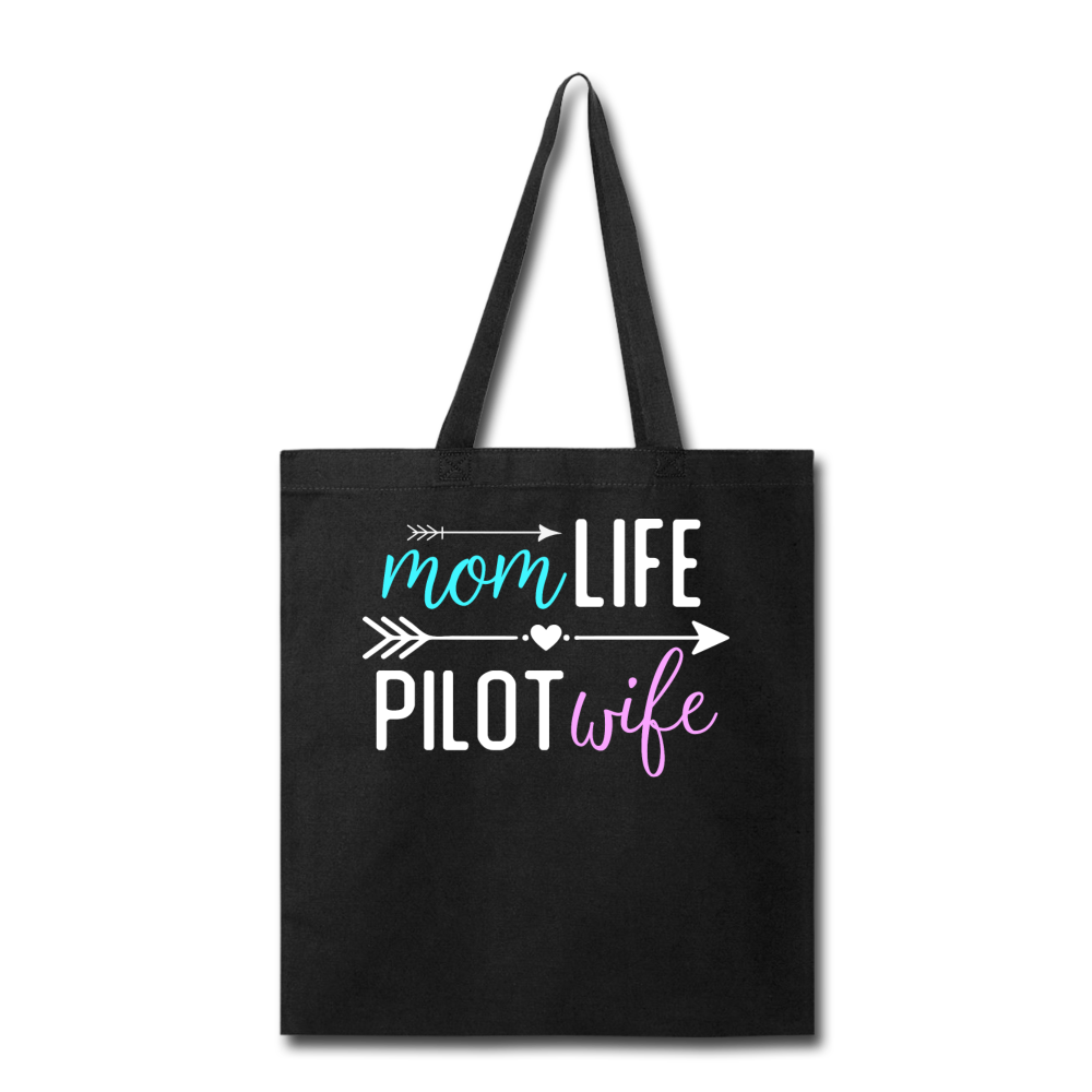 Mom Live, Pilot Wife - Tote Bag - black