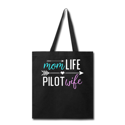 Mom Live, Pilot Wife - Tote Bag - black