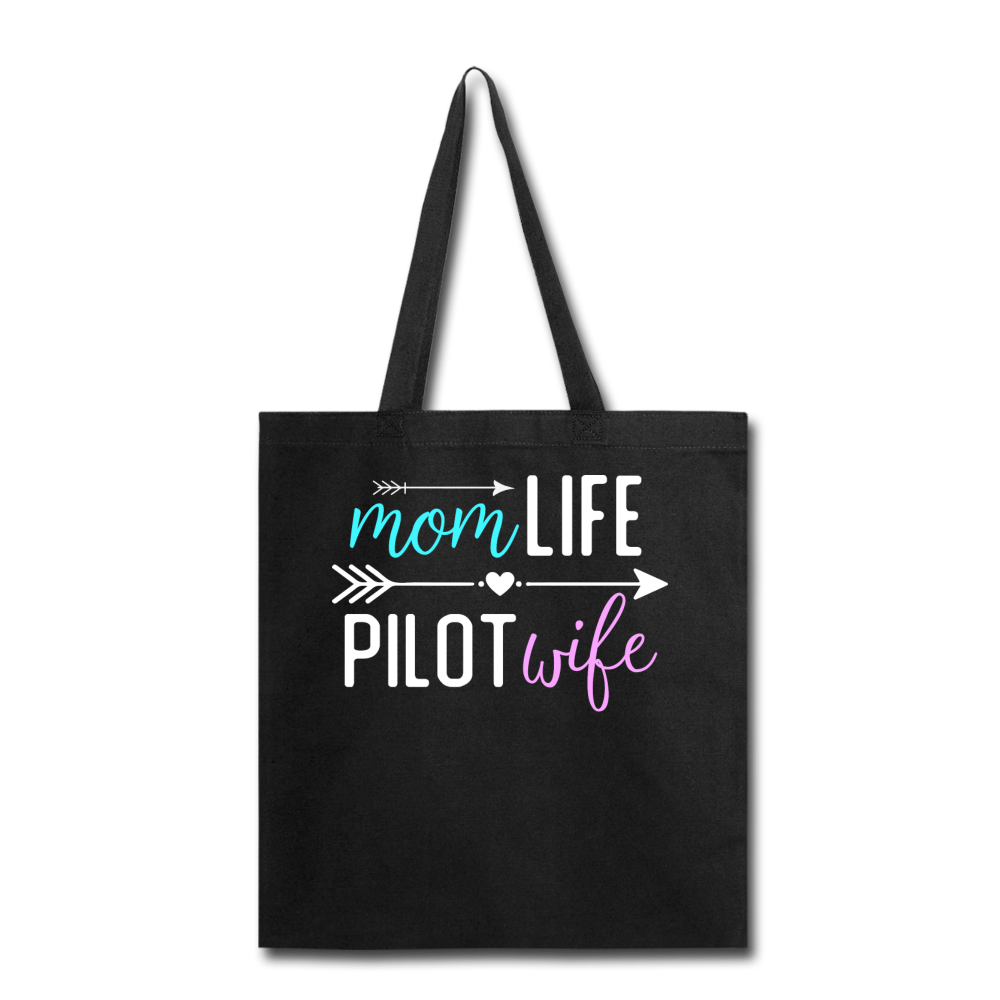 Mom Live, Pilot Wife - Tote Bag - black