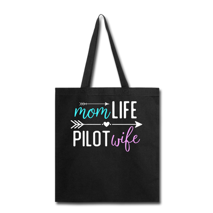 Mom Live, Pilot Wife - Tote Bag - black