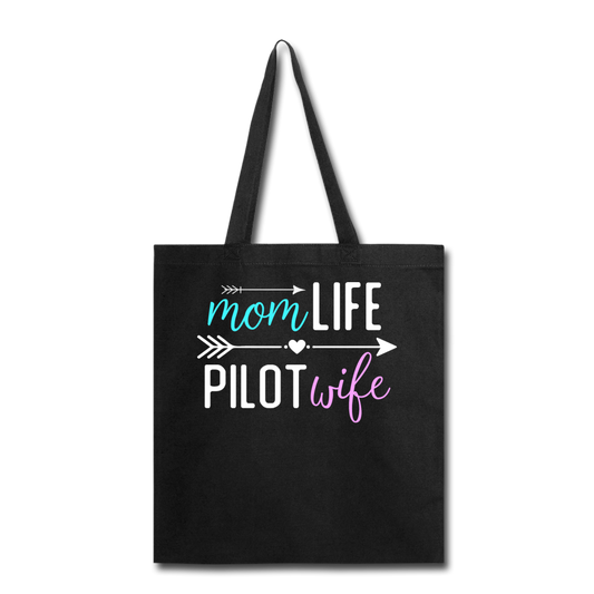 Mom Live, Pilot Wife - Tote Bag - black