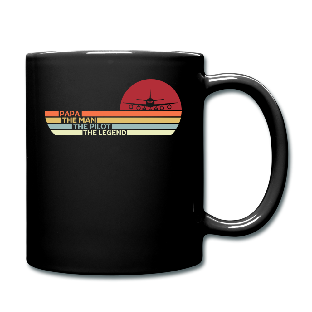 Papa, Man, Pilot, Legend - Full Color Mug - black