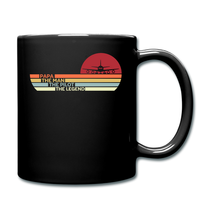 Papa, Man, Pilot, Legend - Full Color Mug - black