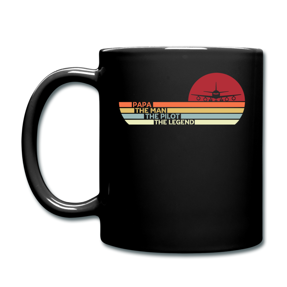 Papa, Man, Pilot, Legend - Full Color Mug - black