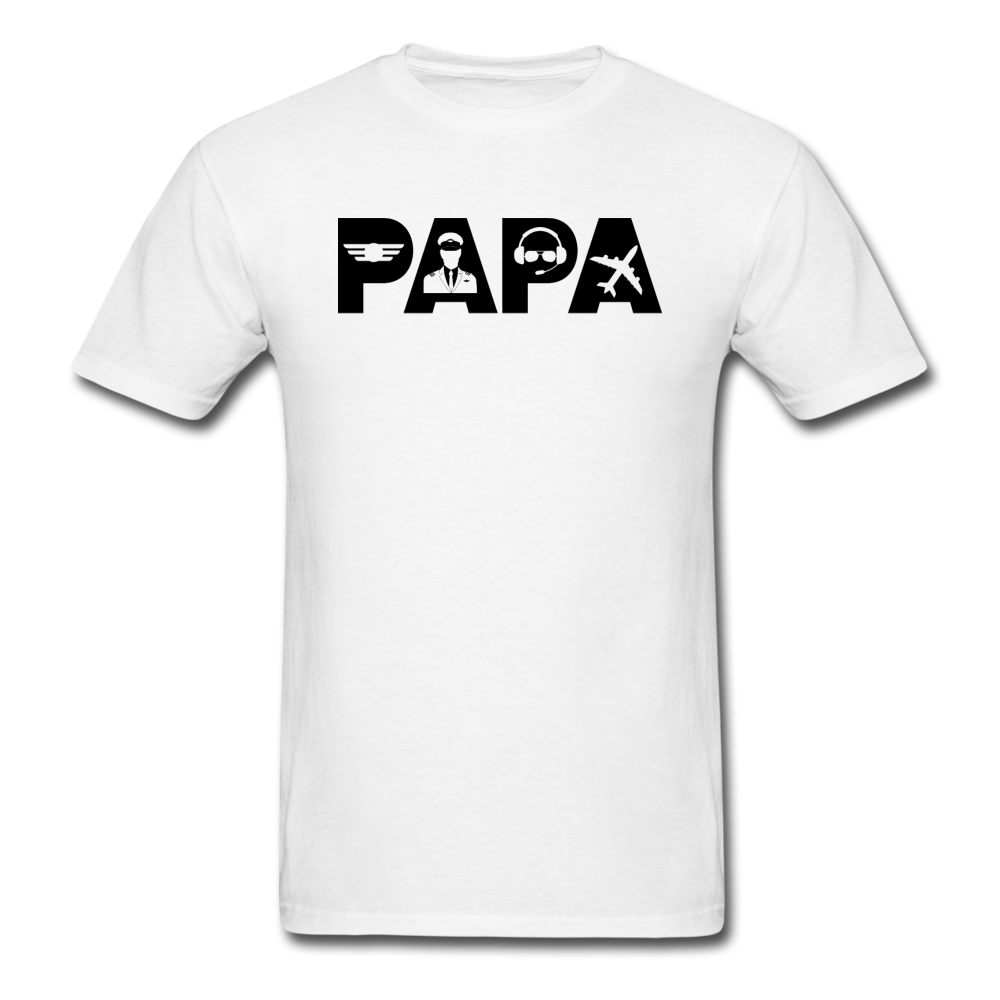 Papa - Airline Pilot - Black - Unisex Classic T-Shirt - white