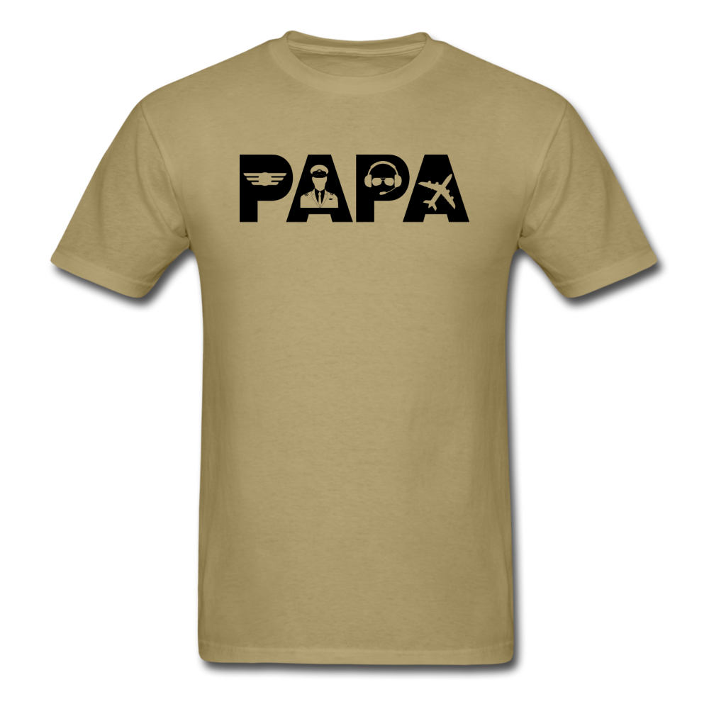 Papa - Airline Pilot - Black - Unisex Classic T-Shirt - khaki