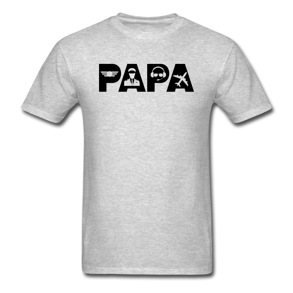 Papa - Airline Pilot - Black - Unisex Classic T-Shirt - heather gray