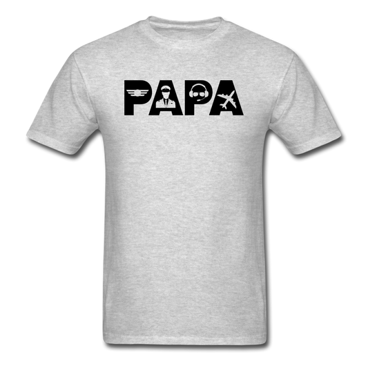 Papa - Airline Pilot - Black - Unisex Classic T-Shirt - heather gray