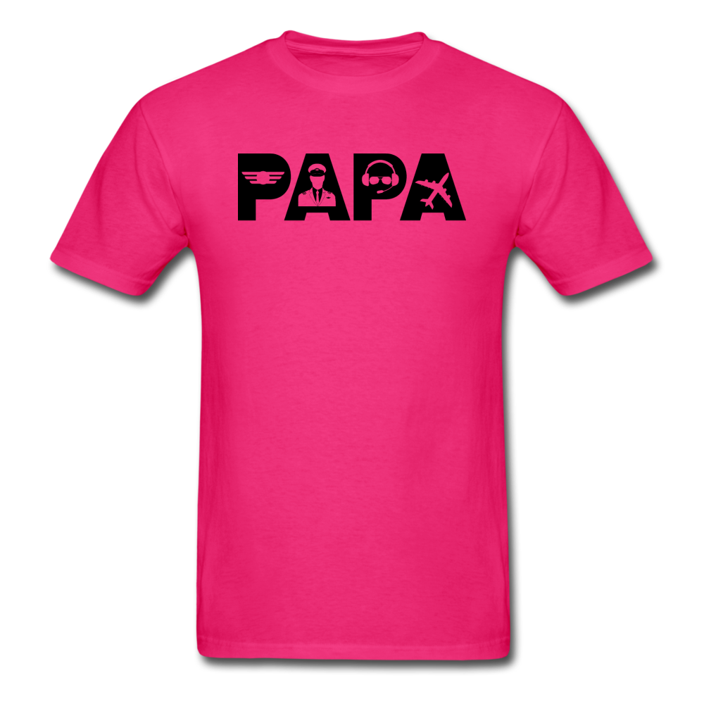 Papa - Airline Pilot - Black - Unisex Classic T-Shirt - fuchsia