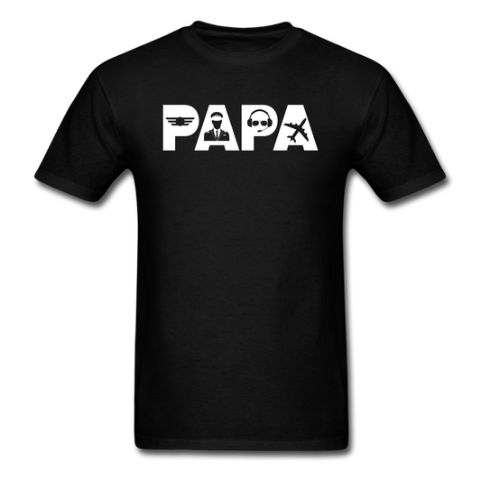 Papa - Airline Pilot - White - Unisex Classic T-Shirt - black