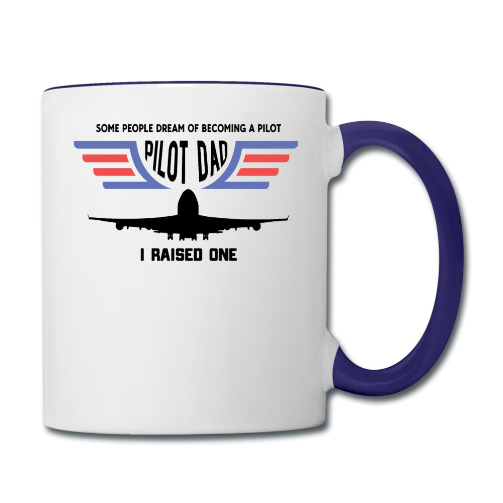 Pilot Dad - Airline - Contrast Coffee Mug - white/cobalt blue