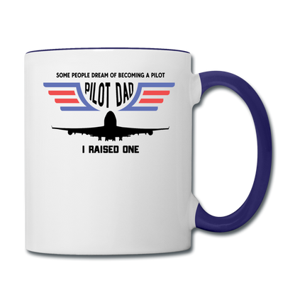 Pilot Dad - Airline - Contrast Coffee Mug - white/cobalt blue