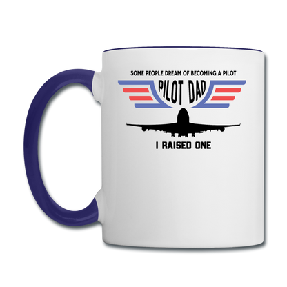 Pilot Dad - Airline - Contrast Coffee Mug - white/cobalt blue