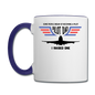 Pilot Dad - Airline - Contrast Coffee Mug - white/cobalt blue