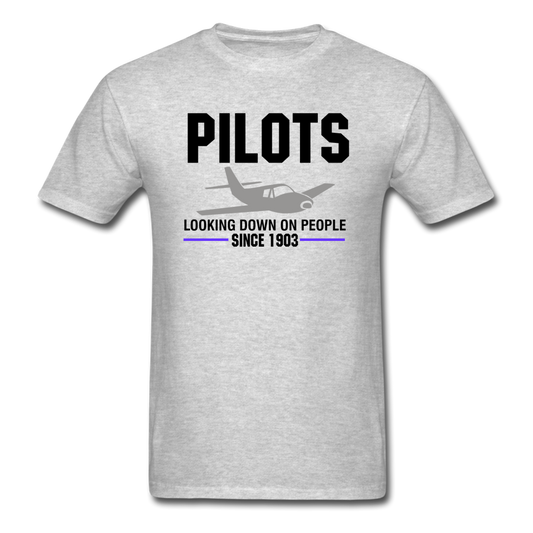 Pilots Looking Down On People - Black - Unisex Classic T-Shirt - heather gray