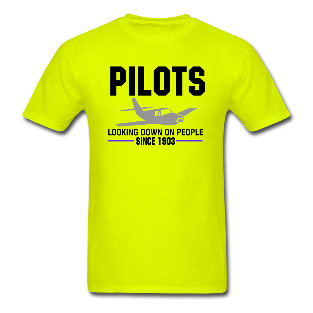 Pilots Looking Down On People - Black - Unisex Classic T-Shirt - safety green