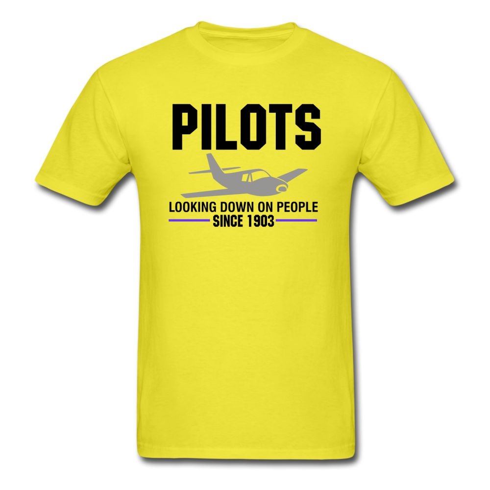 Pilots Looking Down On People - Black - Unisex Classic T-Shirt - yellow