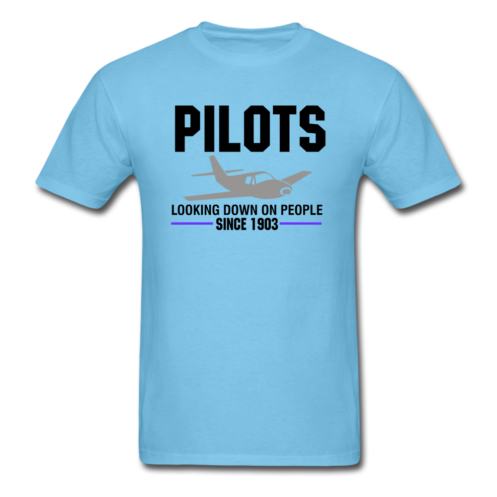 Pilots Looking Down On People - Black - Unisex Classic T-Shirt - aquatic blue