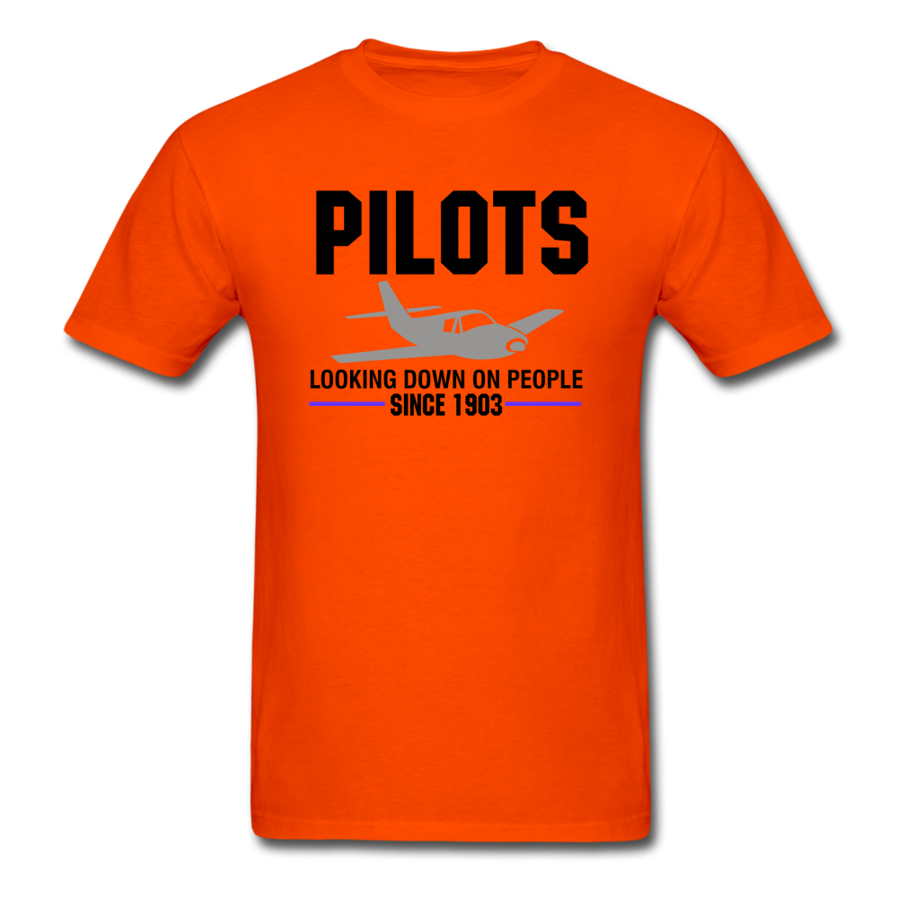 Pilots Looking Down On People - Black - Unisex Classic T-Shirt - orange