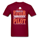 Proud Father - Pilot - Unisex Classic T-Shirt - burgundy