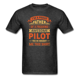 Proud Father - Pilot - v2 - Unisex Classic T-Shirt - heather black