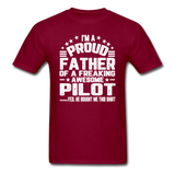 Proud Father - Pilot - V3 - Unisex Classic T-Shirt - burgundy