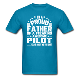 Proud Father - Pilot - V3 - Unisex Classic T-Shirt - turquoise