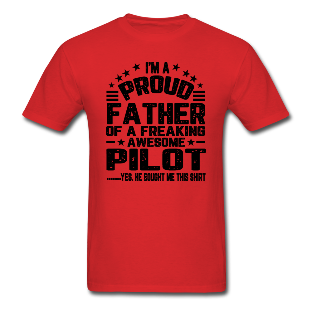 Proud Father - Pilot - V3 - Black - Unisex Classic T-Shirt - red