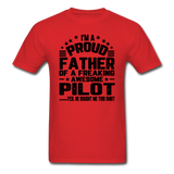 Proud Father - Pilot - V3 - Black - Unisex Classic T-Shirt - red