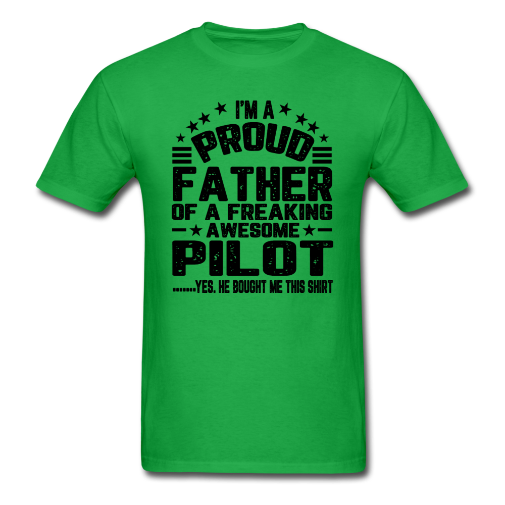 Proud Father - Pilot - V3 - Black - Unisex Classic T-Shirt - bright green