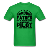 Proud Father - Pilot - V3 - Black - Unisex Classic T-Shirt - bright green