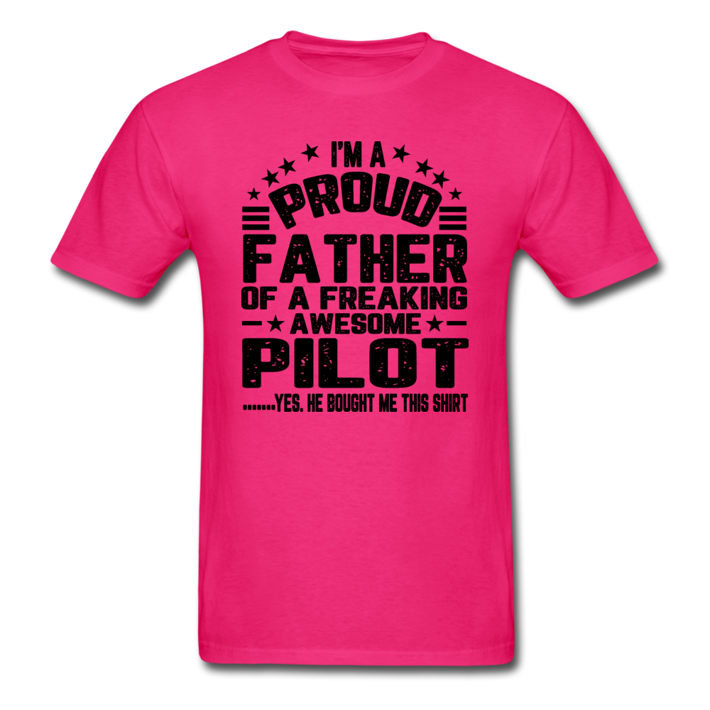 Proud Father - Pilot - V3 - Black - Unisex Classic T-Shirt - fuchsia