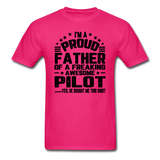 Proud Father - Pilot - V3 - Black - Unisex Classic T-Shirt - fuchsia