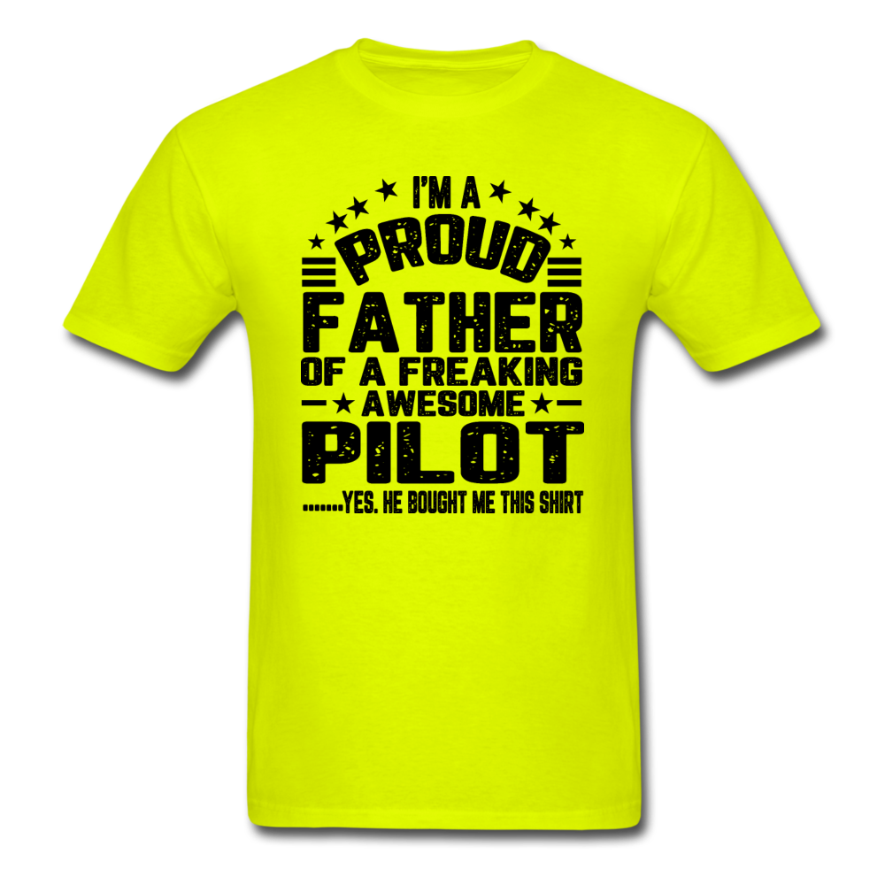 Proud Father - Pilot - V3 - Black - Unisex Classic T-Shirt - safety green