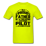 Proud Father - Pilot - V3 - Black - Unisex Classic T-Shirt - safety green