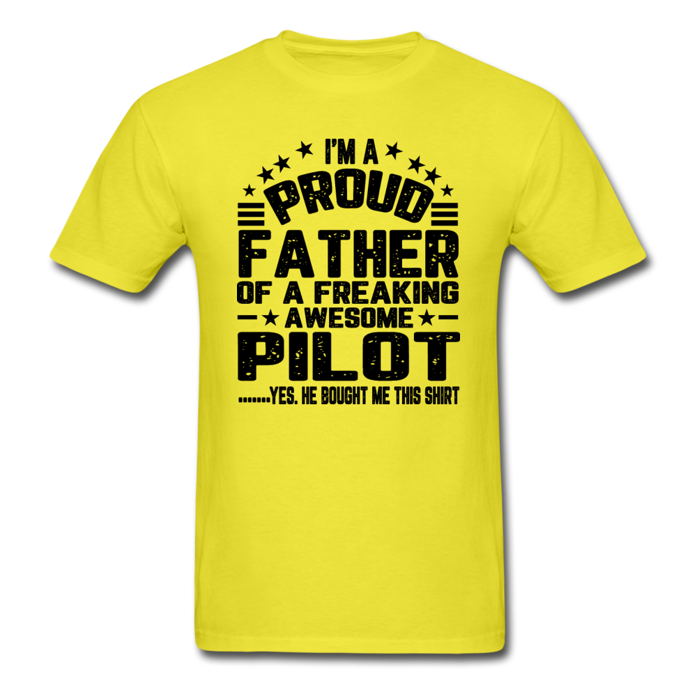 Proud Father - Pilot - V3 - Black - Unisex Classic T-Shirt - yellow