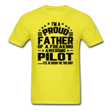 Proud Father - Pilot - V3 - Black - Unisex Classic T-Shirt - yellow